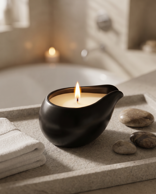 La Bougie de Massage Éclat Sensoriel « Fleur de Coton »
