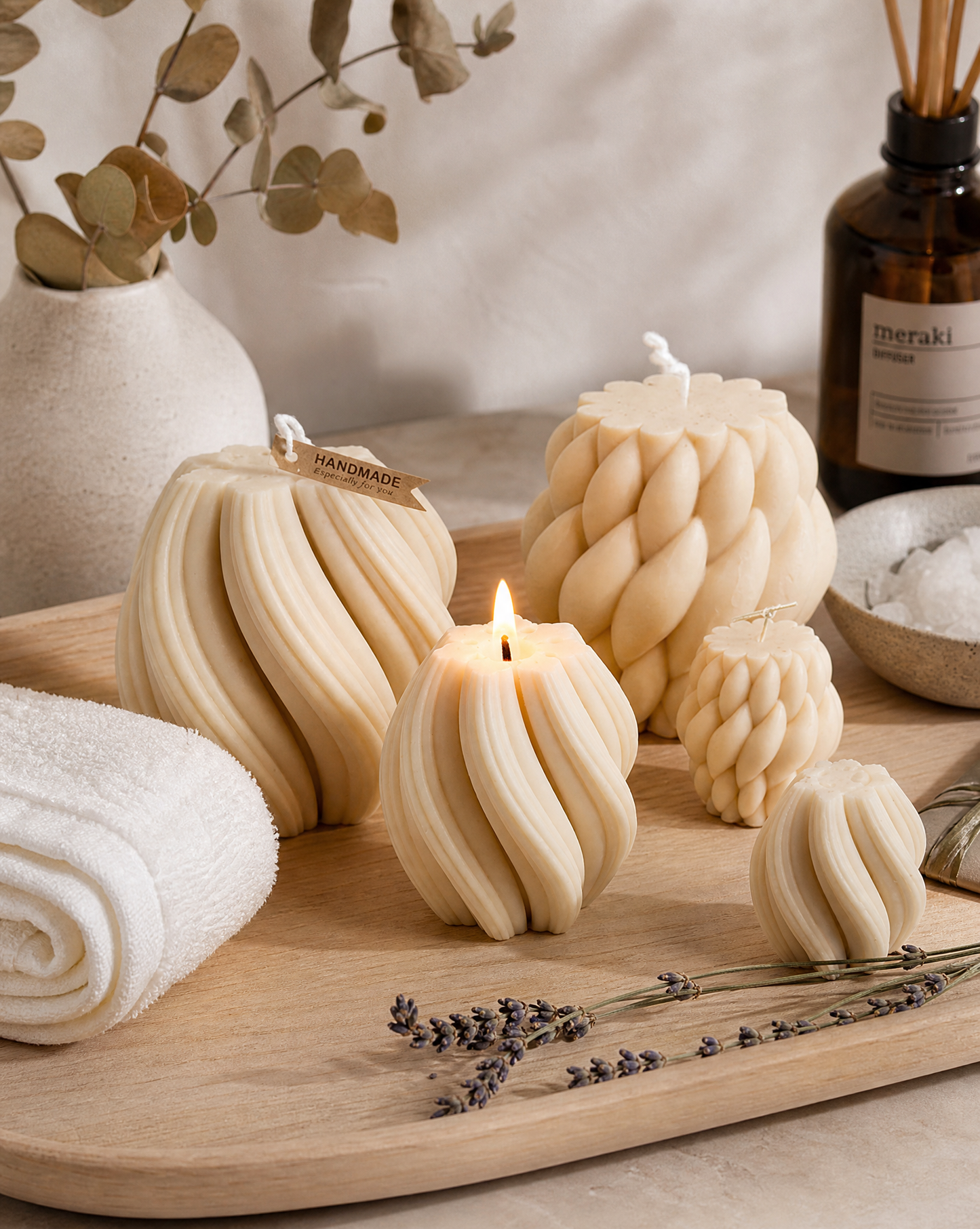 La Bougies Pilier Sculpturale « Comme au Spa »